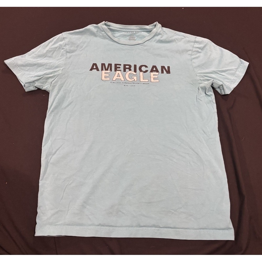 American Eagle Outfitters Blue Graphic T-Shirt Womens Small Short Sleeve Tee